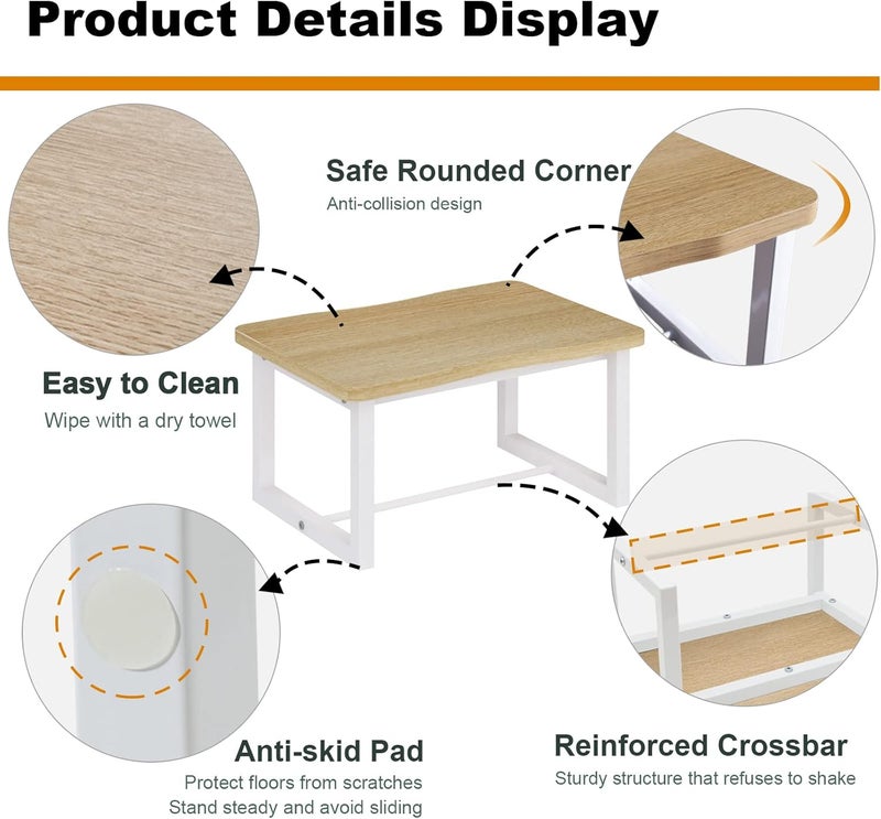 iTsst Wooden Step Stool for Adults & Kids, 500 Lbs Capacity,Learning Helper Stool for Kitchen Counter Bathroom Sink Toilet Potty Training with Metal Frame,Non-Slip Pads - Image 4